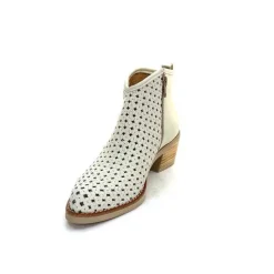 Bottines Eté<MKD Bottines Ferial Cuir Blanc Crème