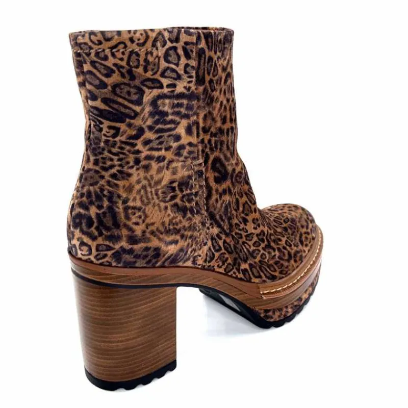 Talon|Animalier<Pons Quintana Bottines 10078.022 Daim Léo Léopard