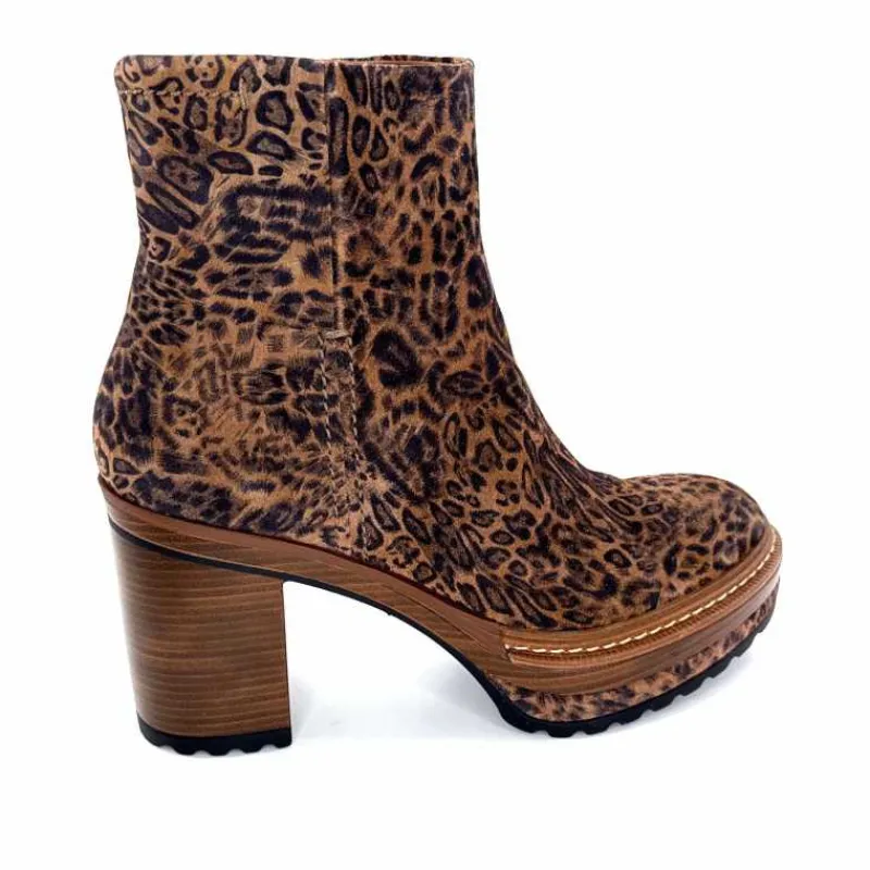 Talon|Animalier<Pons Quintana Bottines 10078.022 Daim Léo Léopard