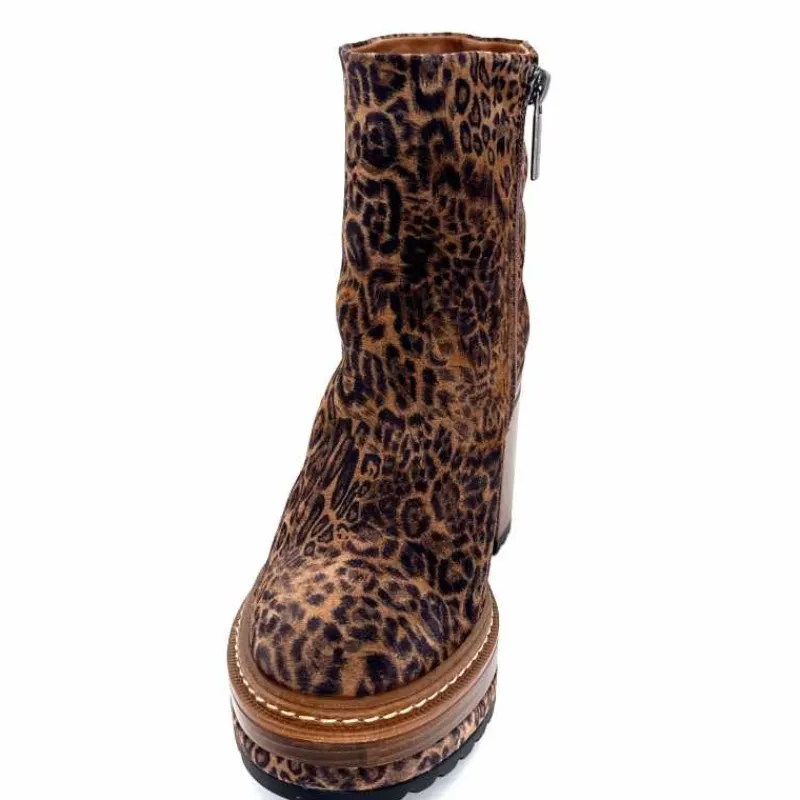 Talon|Animalier<Pons Quintana Bottines 10078.022 Daim Léo Léopard