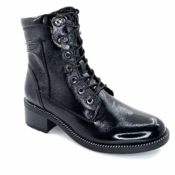Rock|Masculin<Regarde Le Ciel Bottines Emily Cuir Vernis Noir