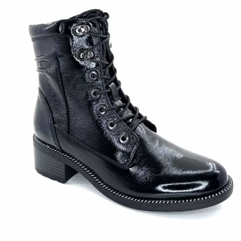 Rock|Masculin<Regarde Le Ciel Bottines Emily Cuir Vernis Noir