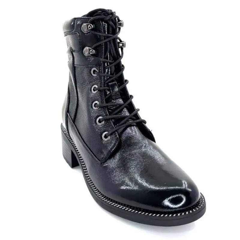 Rock|Masculin<Regarde Le Ciel Bottines Emily Cuir Vernis Noir