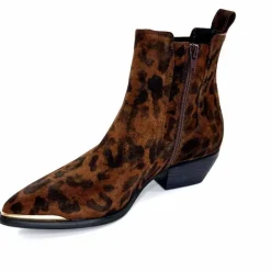 Animalier|Santiags<Ivoire0341a Bottines Santiags Ivoire Ar230p Daim Léo Léopard
