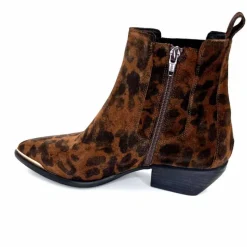 Animalier|Santiags<Ivoire0341a Bottines Santiags Ivoire Ar230p Daim Léo Léopard