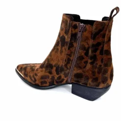 Animalier|Santiags<Ivoire0341a Bottines Santiags Ivoire Ar230p Daim Léo Léopard