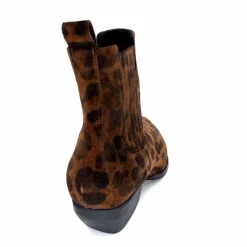 Animalier|Santiags<Ivoire0341a Bottines Santiags Ivoire Ar230p Daim Léo Léopard