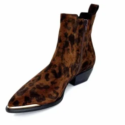 Animalier|Santiags<Ivoire0341a Bottines Santiags Ivoire Ar230p Daim Léo Léopard