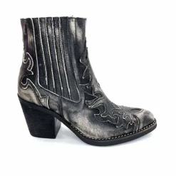 Talon|Rock<Minka Bottines Santiags Horlene Cuir Gris GrisFoncé