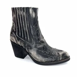 Talon|Rock<Minka Bottines Santiags Horlene Cuir Gris GrisFoncé