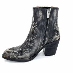 Talon|Rock<Minka Bottines Santiags Horlene Cuir Gris GrisFoncé