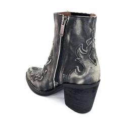 Talon|Rock<Minka Bottines Santiags Horlene Cuir Gris GrisFoncé