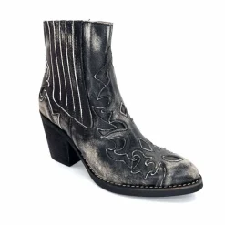 Talon|Rock<Minka Bottines Santiags Horlene Cuir Gris GrisFoncé