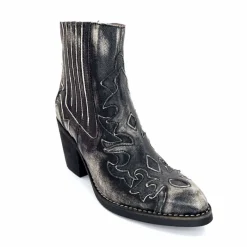 Talon|Rock<Minka Bottines Santiags Horlene Cuir Gris GrisFoncé