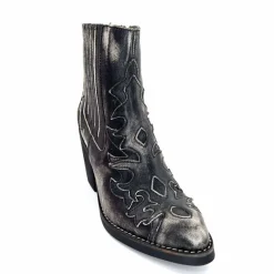 Talon|Rock<Minka Bottines Santiags Horlene Cuir Gris GrisFoncé