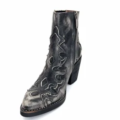 Talon|Rock<Minka Bottines Santiags Horlene Cuir Gris GrisFoncé