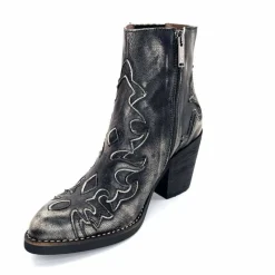 Talon|Rock<Minka Bottines Santiags Horlene Cuir Gris GrisFoncé