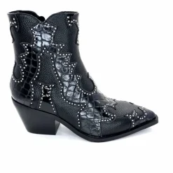 Rock|Fantaisie<noa harmon Bottines Santiags 9098 Cuir Noir