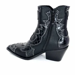 Rock|Fantaisie<noa harmon Bottines Santiags 9098 Cuir Noir