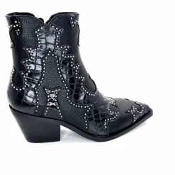 Rock|Fantaisie<noa harmon Bottines Santiags 9098 Cuir Noir