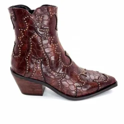 Rock|Fantaisie<noa harmon Bottines Santiags 9098 Cuir Marron