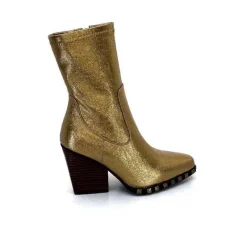 Rock|Santiags<noa harmon Bottines Santiags 9095 Yvette Cuir Métal Or