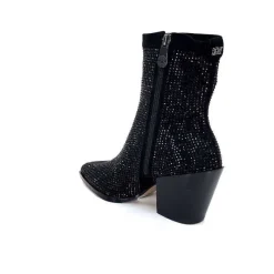 Soirée|Bijoux<Pedro Miralles Bottines Santiags 25534 Daim Et Strass Noir