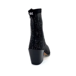 Soirée|Bijoux<Pedro Miralles Bottines Santiags 25534 Daim Et Strass Noir
