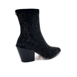 Soirée|Bijoux<Pedro Miralles Bottines Santiags 25534 Daim Et Strass Noir