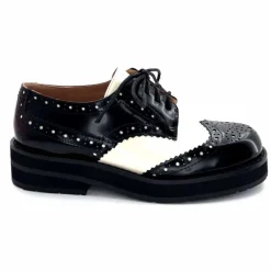 Masculin|Lacets<bibi lou - navima Derbies Bibi Lou 593z15 Cuir Glacé &amp; Blanco Noir