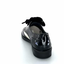 Fantaisie|Lacets<Myma Derbies 7805/00 Cuir Vernis Cuir Crème Noir