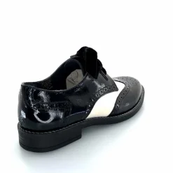 Fantaisie|Lacets<Myma Derbies 7805/00 Cuir Vernis Cuir Crème Noir