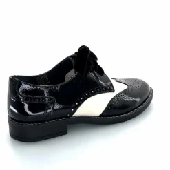 Fantaisie|Lacets<Myma Derbies 7805/00 Cuir Vernis Cuir Crème Noir