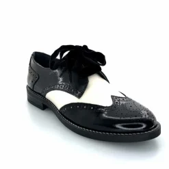 Fantaisie|Lacets<Myma Derbies 7805/00 Cuir Vernis Cuir Crème Noir