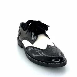 Fantaisie|Lacets<Myma Derbies 7805/00 Cuir Vernis Cuir Crème Noir