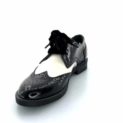 Fantaisie|Lacets<Myma Derbies 7805/00 Cuir Vernis Cuir Crème Noir