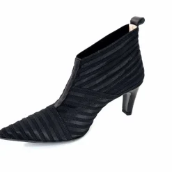 Féminin|Elégant<Ivoire0376 Escarpins à Rayures Ivoire 12101 Textile Noir