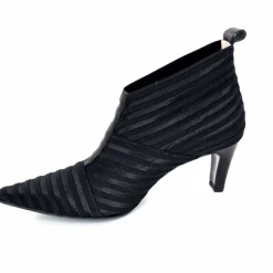 Féminin|Elégant<Ivoire0376 Escarpins à Rayures Ivoire 12101 Textile Noir