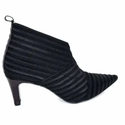 Féminin|Elégant<Ivoire0376 Escarpins à Rayures Ivoire 12101 Textile Noir