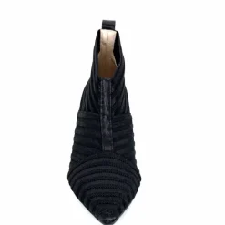 Féminin|Elégant<Ivoire0376 Escarpins à Rayures Ivoire 12101 Textile Noir