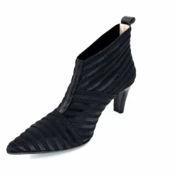 Féminin|Elégant<Ivoire0376 Escarpins à Rayures Ivoire 12101 Textile Noir