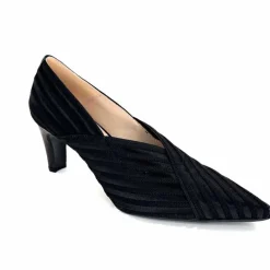 Soirée|Féminin<Ivoire0376 Escarpins à Rayures Ivoire 2111 Textile Noir