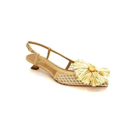 Escarpins<chantal Escarpins Bride Arrière 2211 Textile Raffia Beige