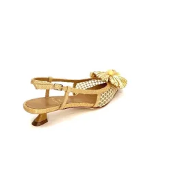 Escarpins<chantal Escarpins Bride Arrière 2211 Textile Raffia Beige