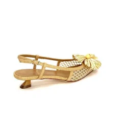 Escarpins<chantal Escarpins Bride Arrière 2211 Textile Raffia Beige