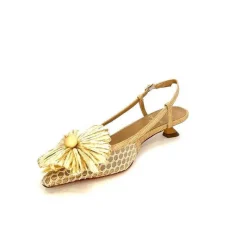 Escarpins<chantal Escarpins Bride Arrière 2211 Textile Raffia Beige