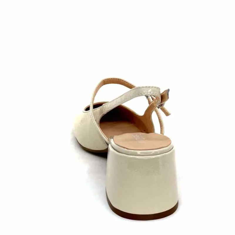 Elégant|Escarpins<Ivoire0104a Escarpins Bride Arrière Ivoire A53097 Cuir Vernis Crème