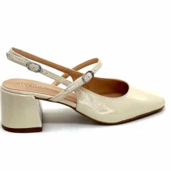 Elégant|Escarpins<Ivoire0104a Escarpins Bride Arrière Ivoire A53097 Cuir Vernis Crème