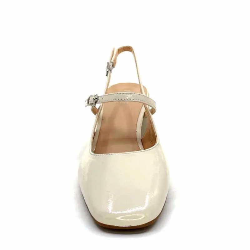 Elégant|Escarpins<Ivoire0104a Escarpins Bride Arrière Ivoire A53097 Cuir Vernis Crème