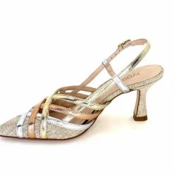 Soirée|Escarpins<Ivoire0376 Escarpins Bride Arrière Ivoire 20906 Cuir Métallique Textile Beige